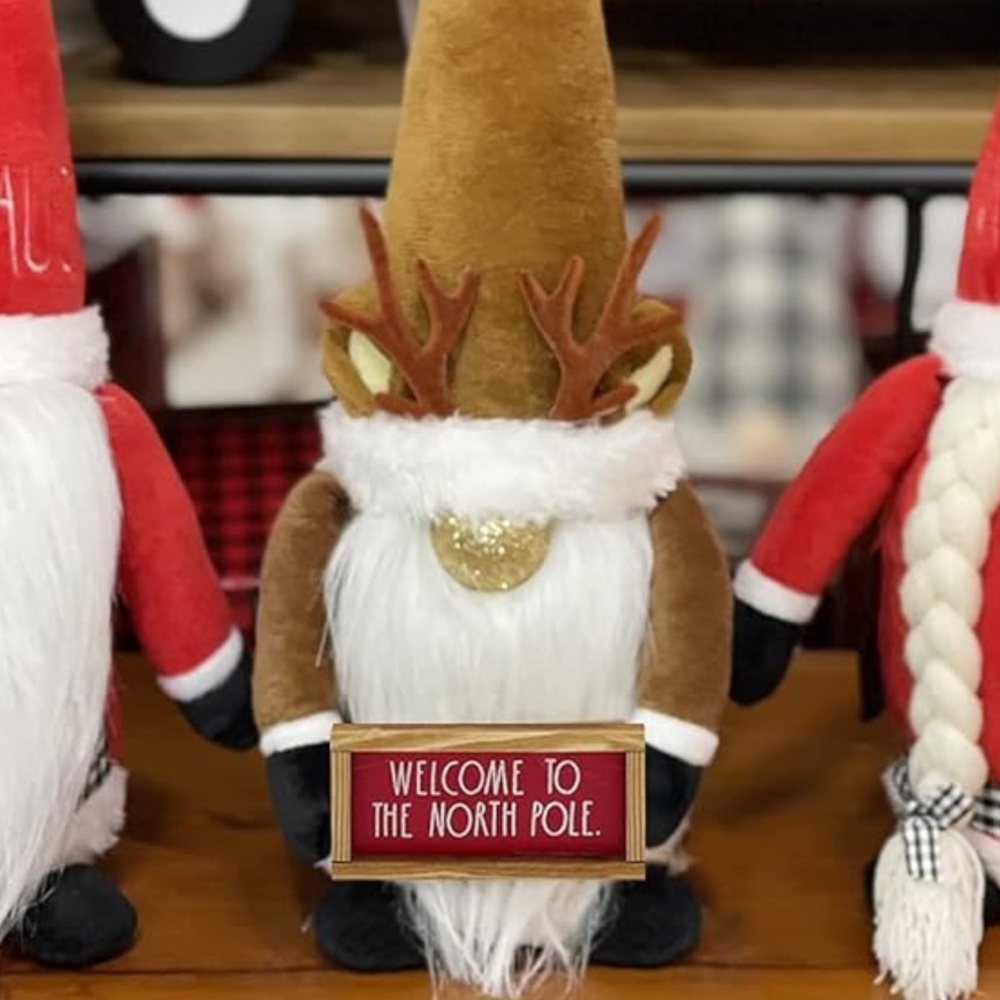 Rae Dunn "Welcome to the North Pole" reindeer gnome